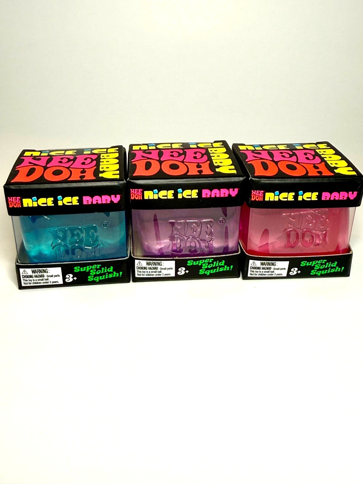 NeeDoh Nice Ice Baby Singles 🧊 LOT OF 3 💙💜🩷 Blue Purple Pink 🔥 AUTHENTIC