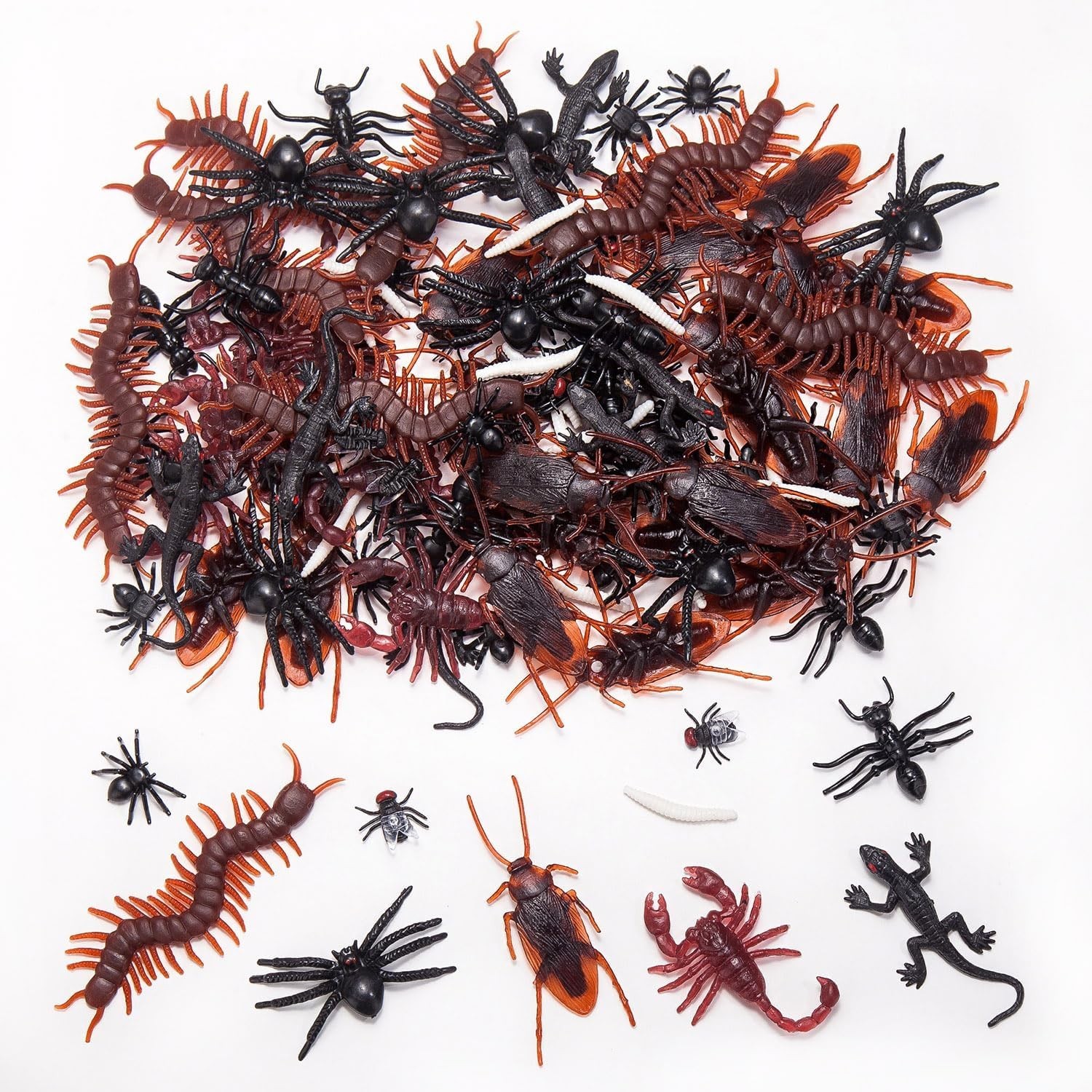 9 Types of Realistic 130 PCS Plastic Bugs – Ideal for Halloween Decor & More