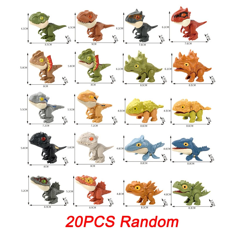 20-1PCS Finger Dinosaur Tricky Tyrannosaurus Finger-Biting Dinosaurs Movable Joi