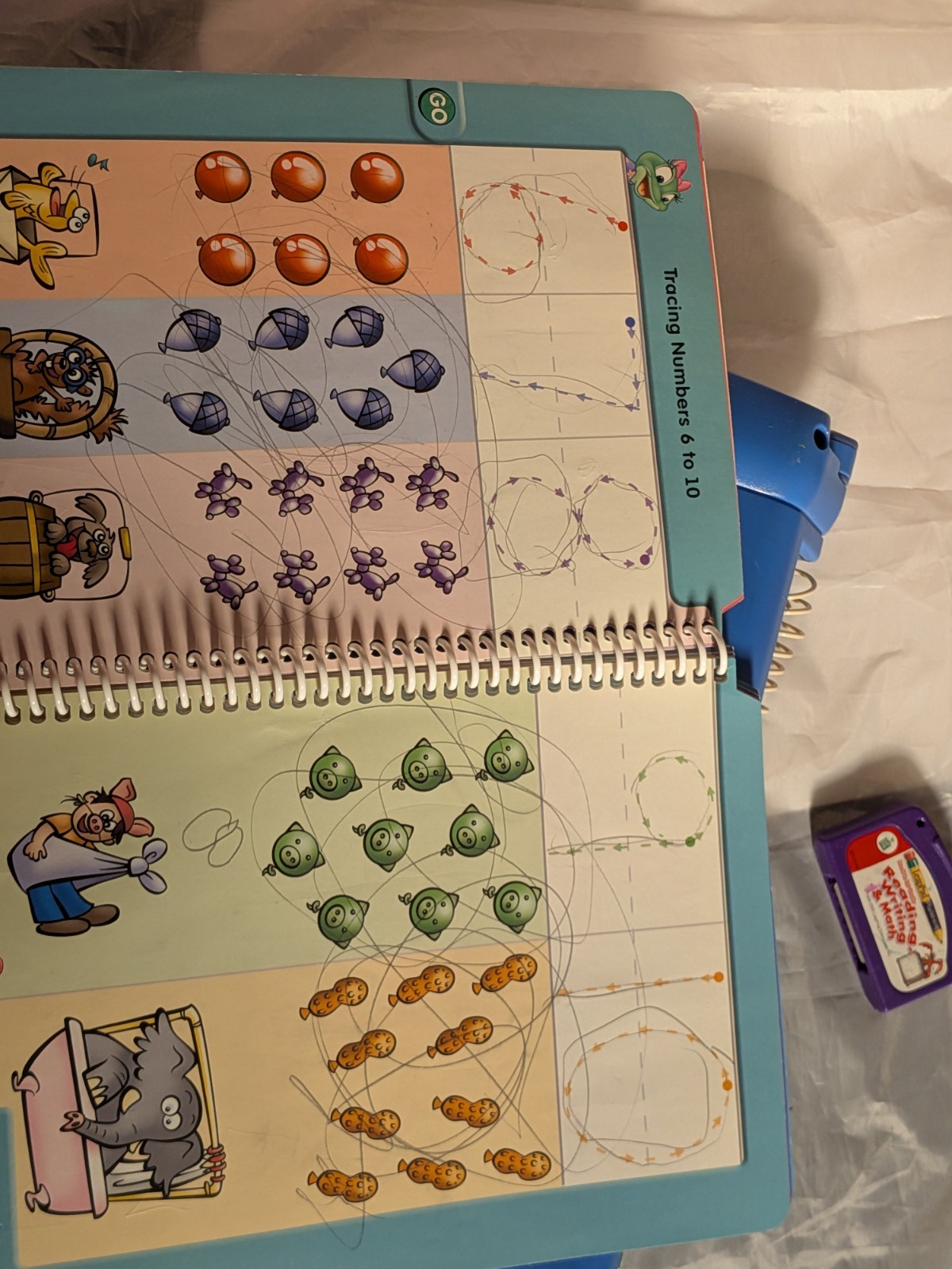 LEAP PAD PLUS WRITING LEARNING SYSTEM BY LEAP FROG WITH 5 BOOKS & CARTRIDGES.