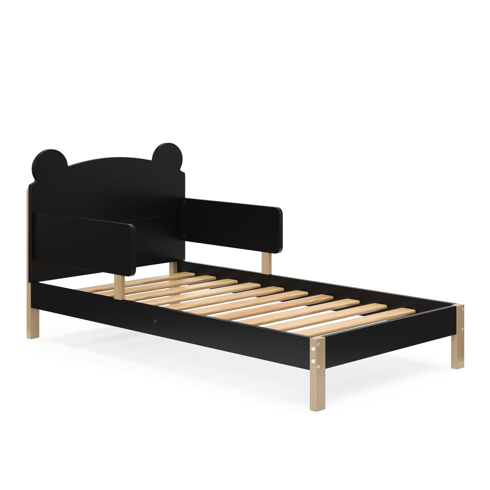 Storkcraft Teddy Bear Toddler Bed Black Driftwood – Greenguard Gold Certified