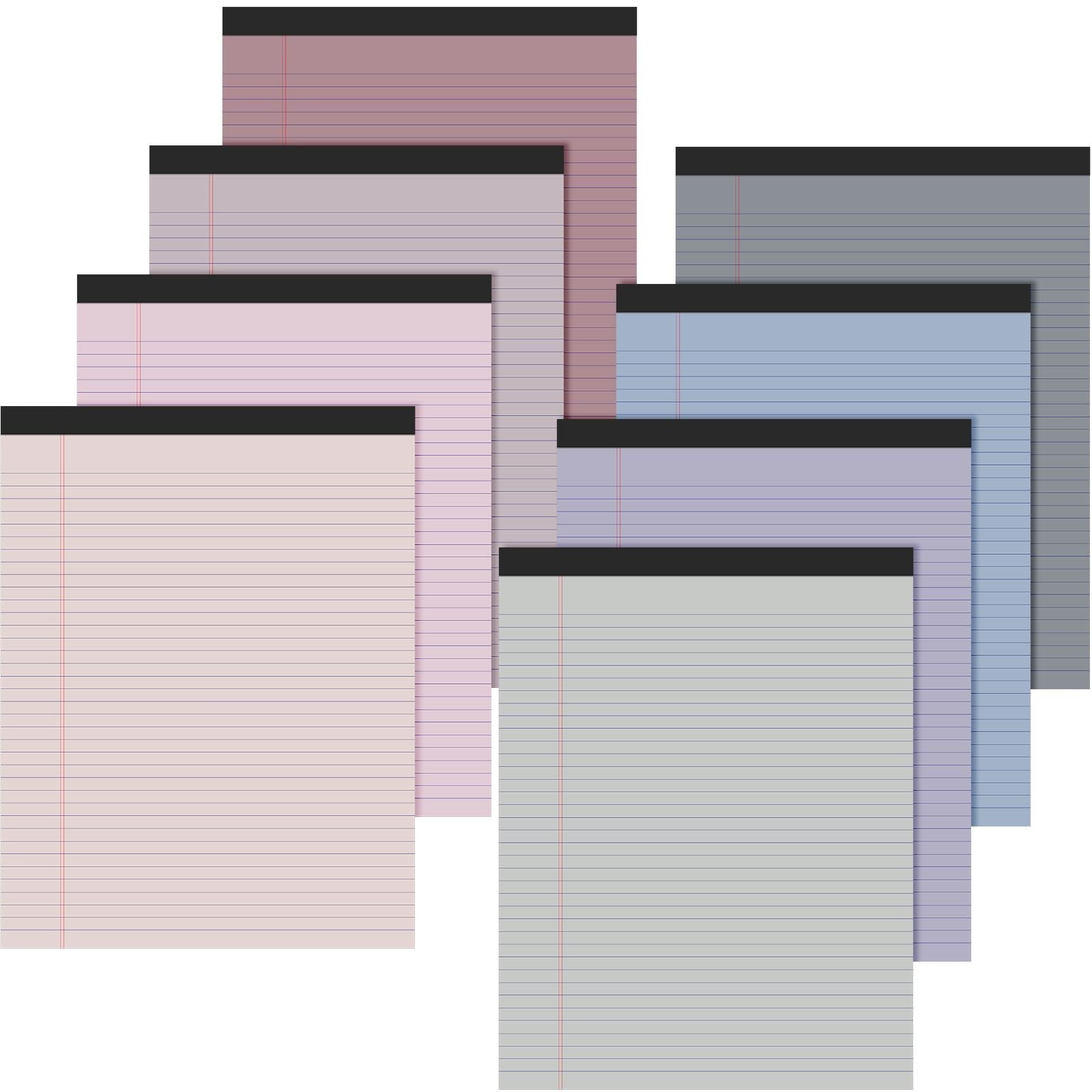 Fuutreo 8 Pcs 8.5” x 11” Colored Legal Pad 50 Sheets Per Writing Pads Narro…