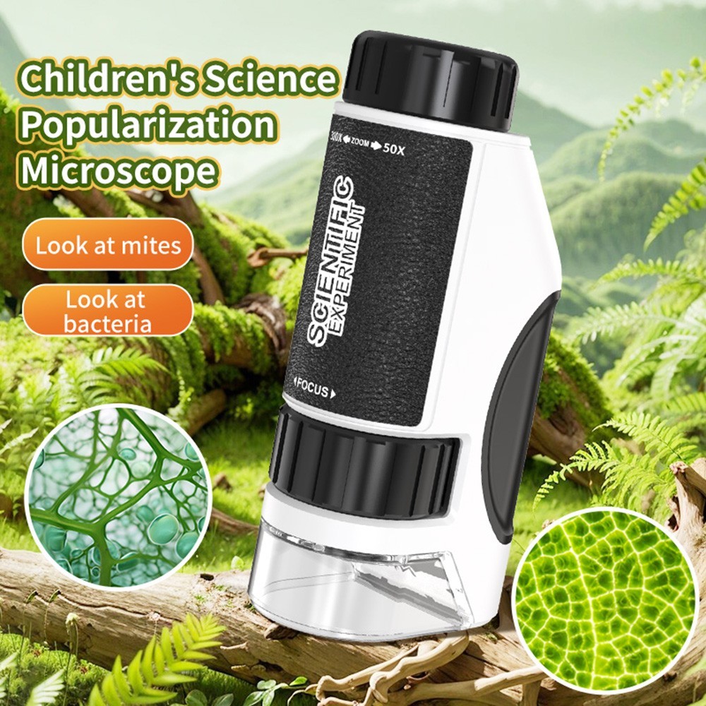 Kids Scientist 50X-300X Handheld Microscope Powered Portable Microscope With LED