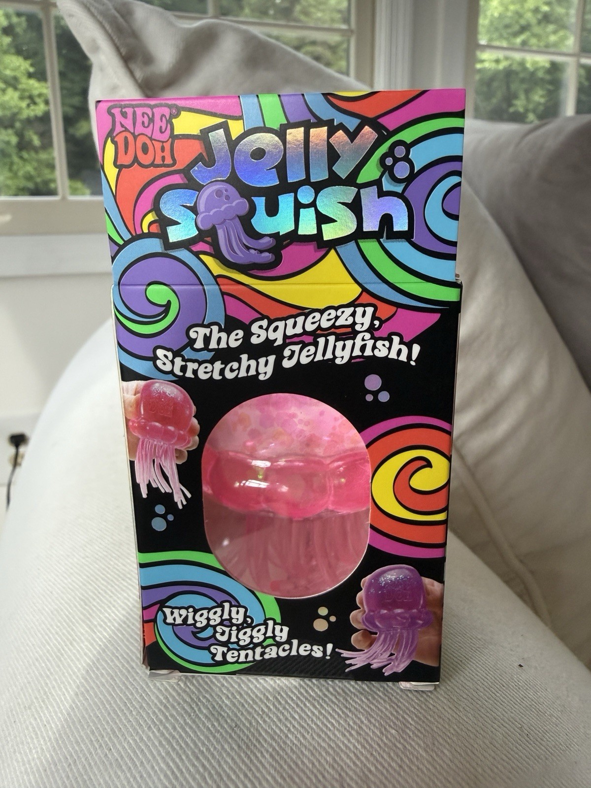 NeeDoh Jelly Squish Jellyfish Tactile Squeeze Toy Pink Ages 3-4 Years