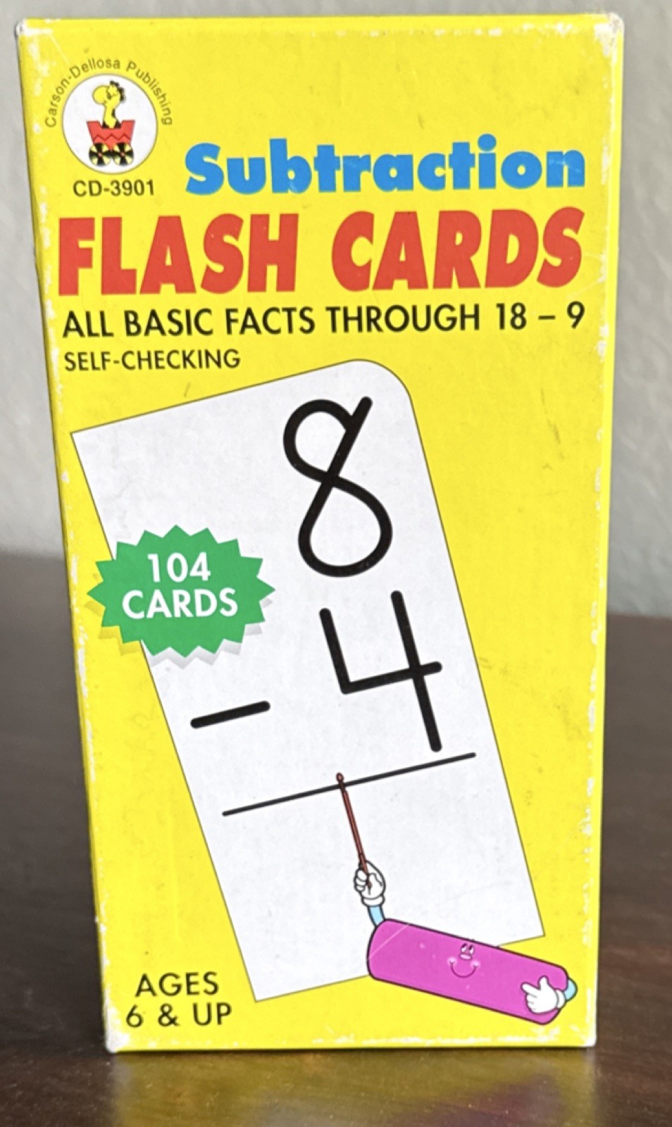 Carson Dellosa Publishing Subtraction Flash Cards Ages 6 & Up CD-3901