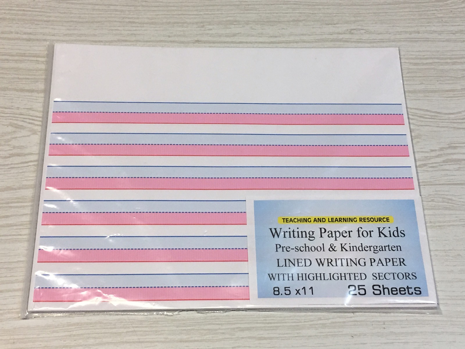 Writing Paper for Kids – Lined Writing Paper Highlighted , 20 lb, 25 sheets