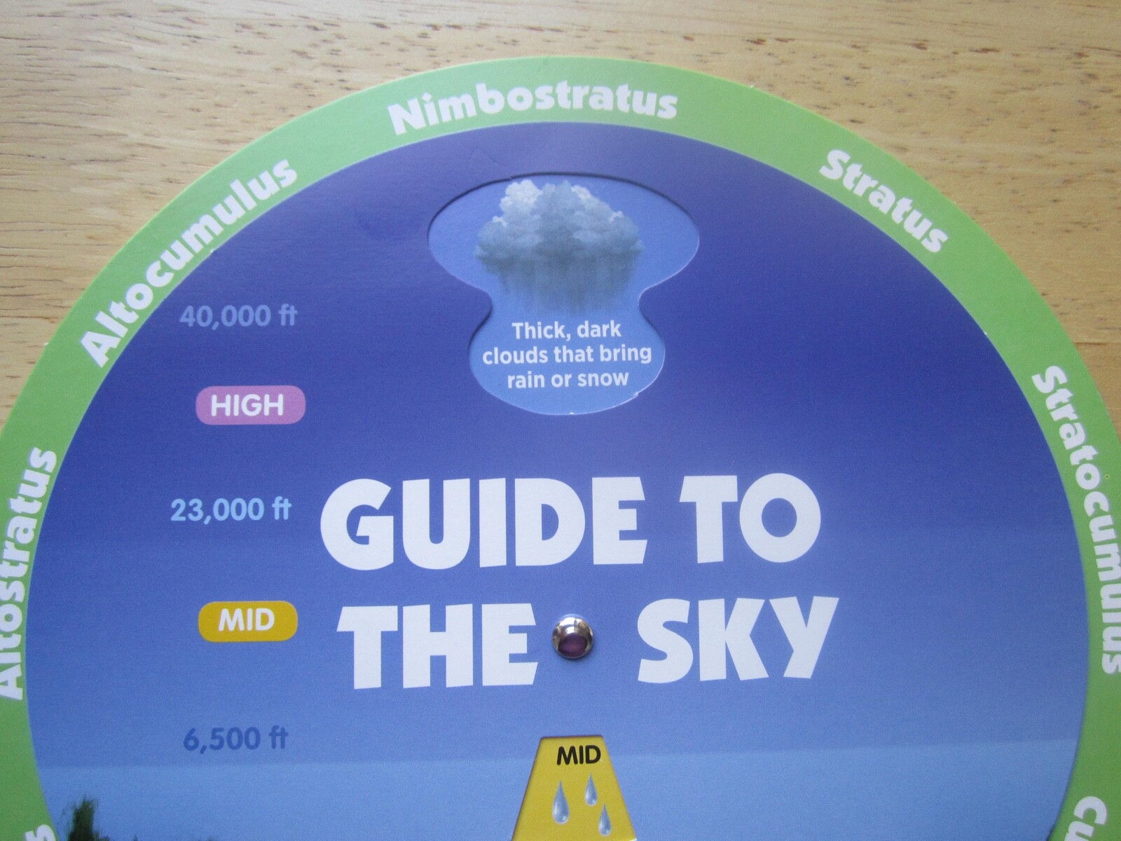 Teaching Tree Educational Spinner 8″ Guide To The Sky Cirrus Stratus Cumulus Pkg