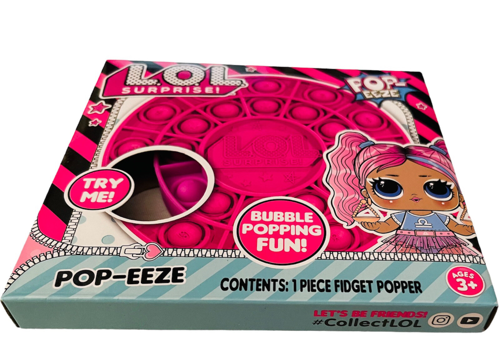 LOL SURPRISE! FIDGET POPPER HOT PINK POP-EEZE BUBBLE POPPING FUN TARA MGA AGE 3+