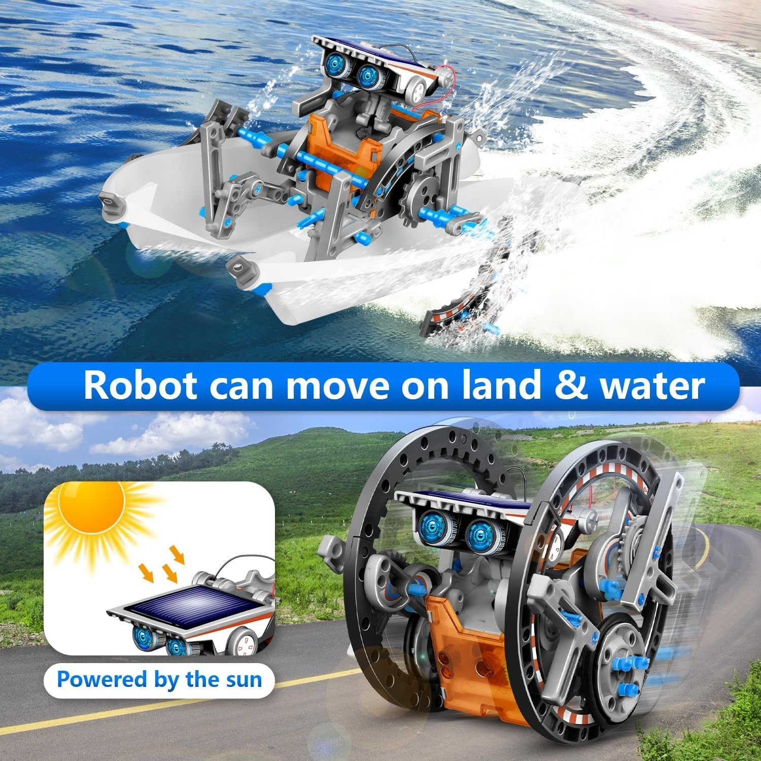 13-in-1 Solar Robot STEM Kit for Kids Ages 8-12, Science & Robotics Building Toy