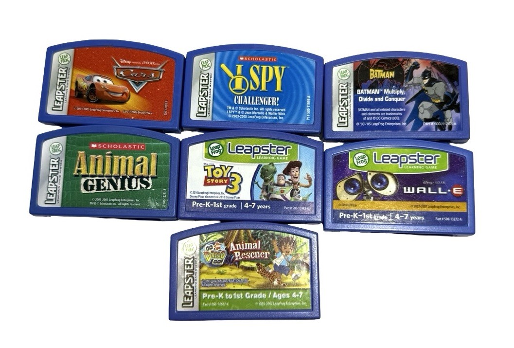 7 Leap Frog Leapster Batman Diego Toy Story Wall-E Cars Disney Cartridges Games