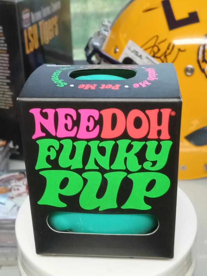 NEE DOH FUNKY PUP SET OF 3 PURPLE GREEN PINK SUPER SOLID SQUISH NIB