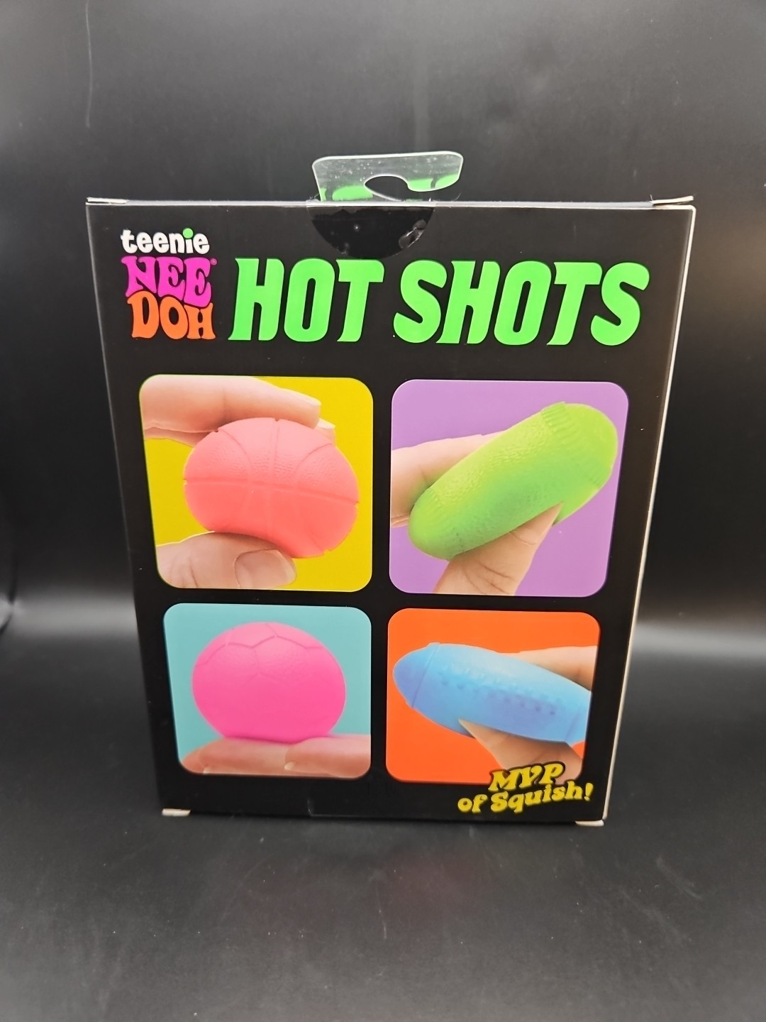 Schylling NeeDoh Teenie Hot Shots 4-Pack sports Fidget Nee Doh