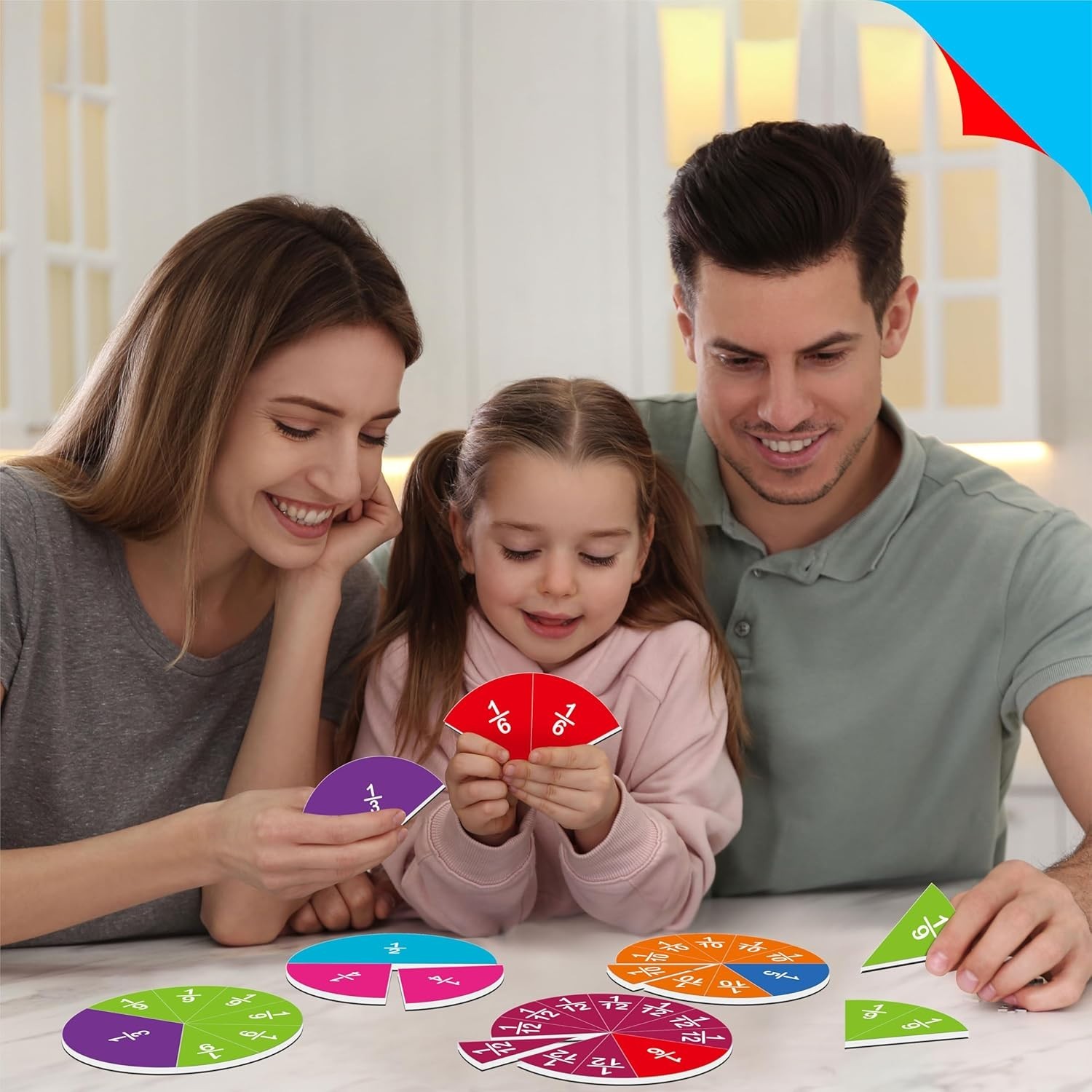 78 PCS Magnetic Fraction Tiles, Educational Math Learning Manipulatives Set f…