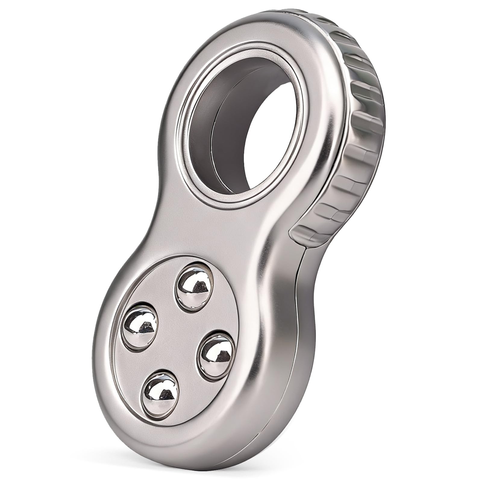 Fidget Ring Toy Metal for Teen Adults,Fidget Spinner Pad Kids Silver