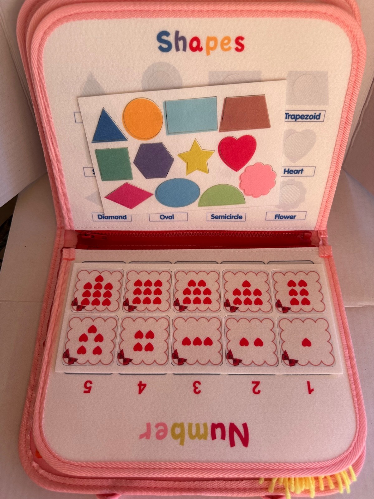 Montessori Felt Busy Board for Toddlers, Interactive Sensory Toy, Quiet Book