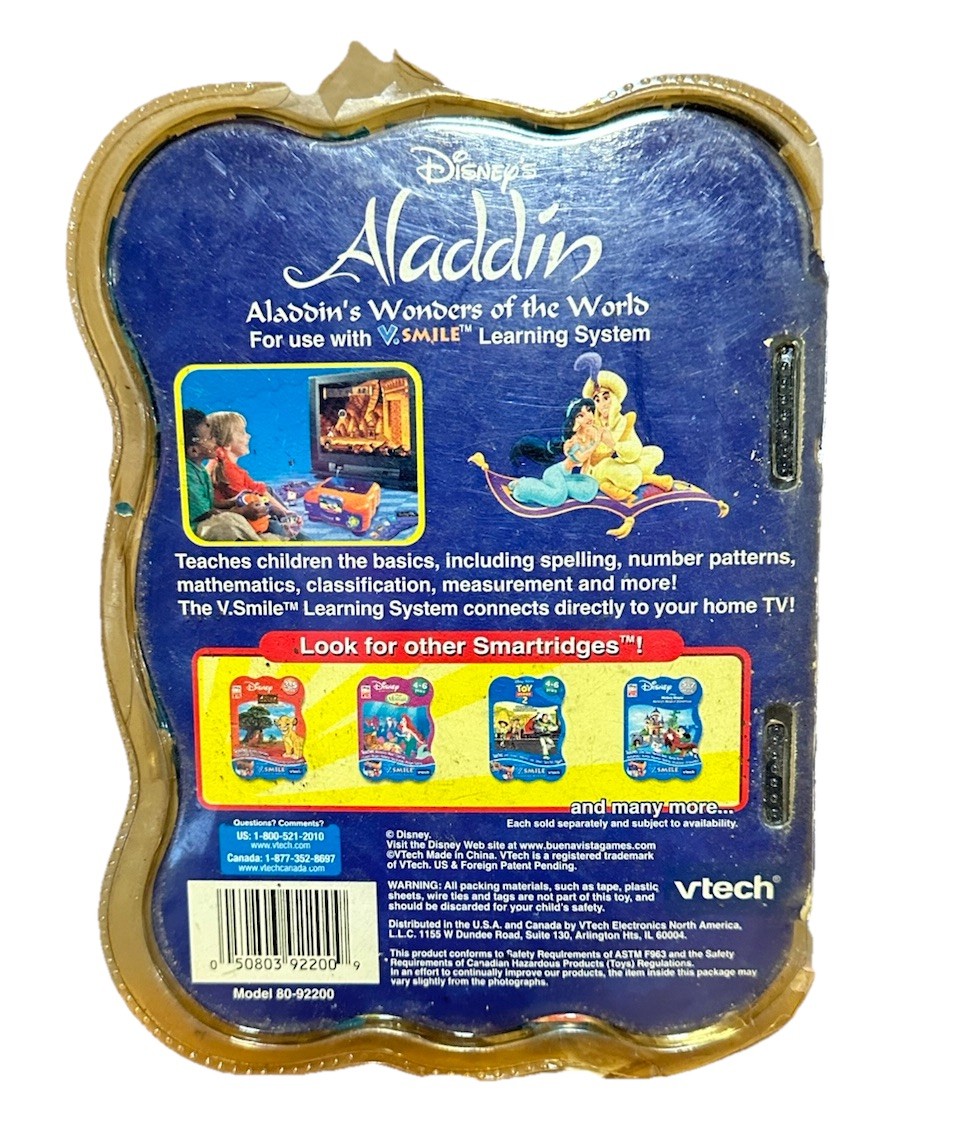 Disney Vtech Smartridge Aladdin’s Wonders of the World Cartridge V Smile Read