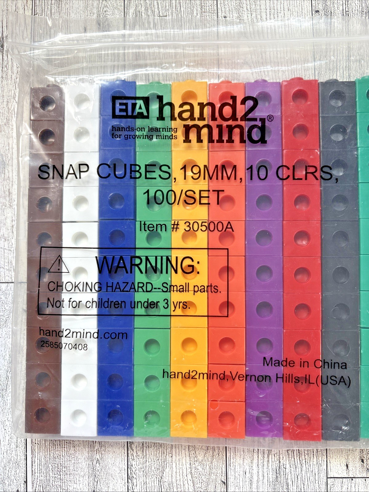 Hand2mind Snap Cubes Lot of 300 STEM Classroom Math Manipulative 10 Colors