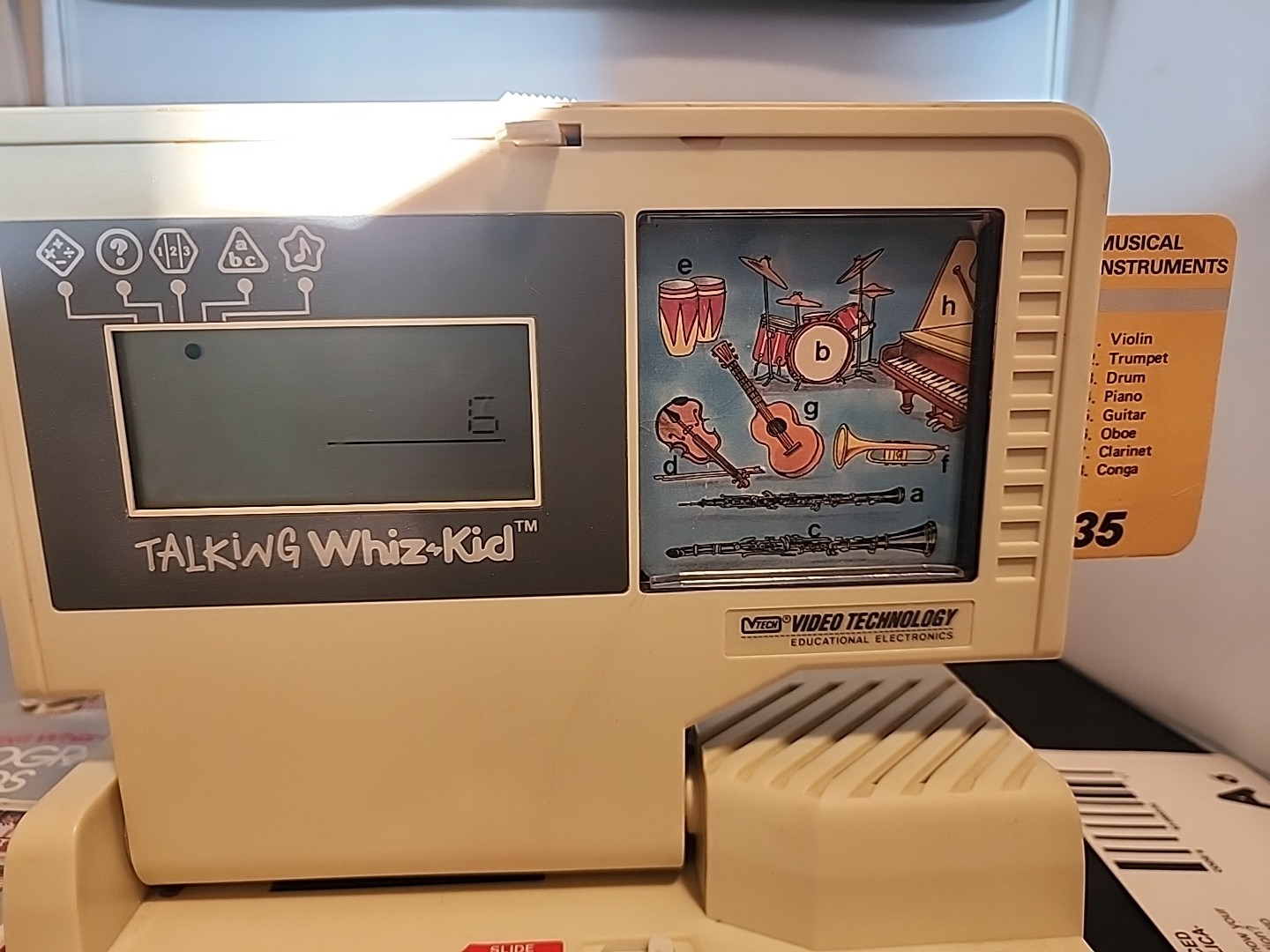 VTECH -Vintage 1987 Talking Whiz Kid Toy Computer w/ 50 Cards TESTED but Faulty