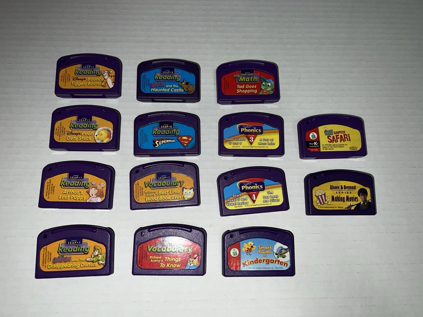 Leap Frog Leap Pad Learning System Lot (Carry Binder, 14 Books & Cartridges)