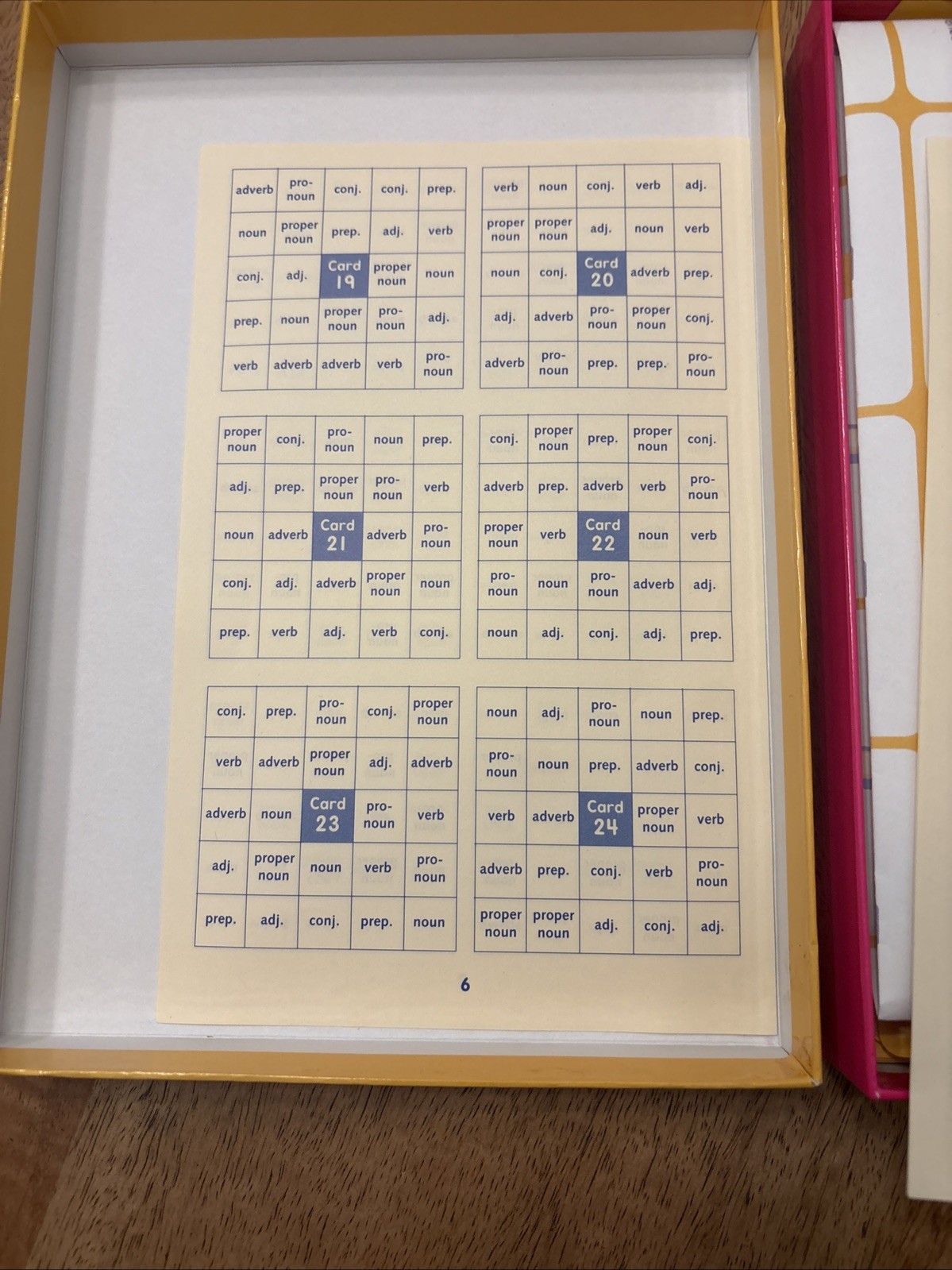 Lakeshore Parts Of Speech BINGO Learning Game Up to 36 Players Ages 8+