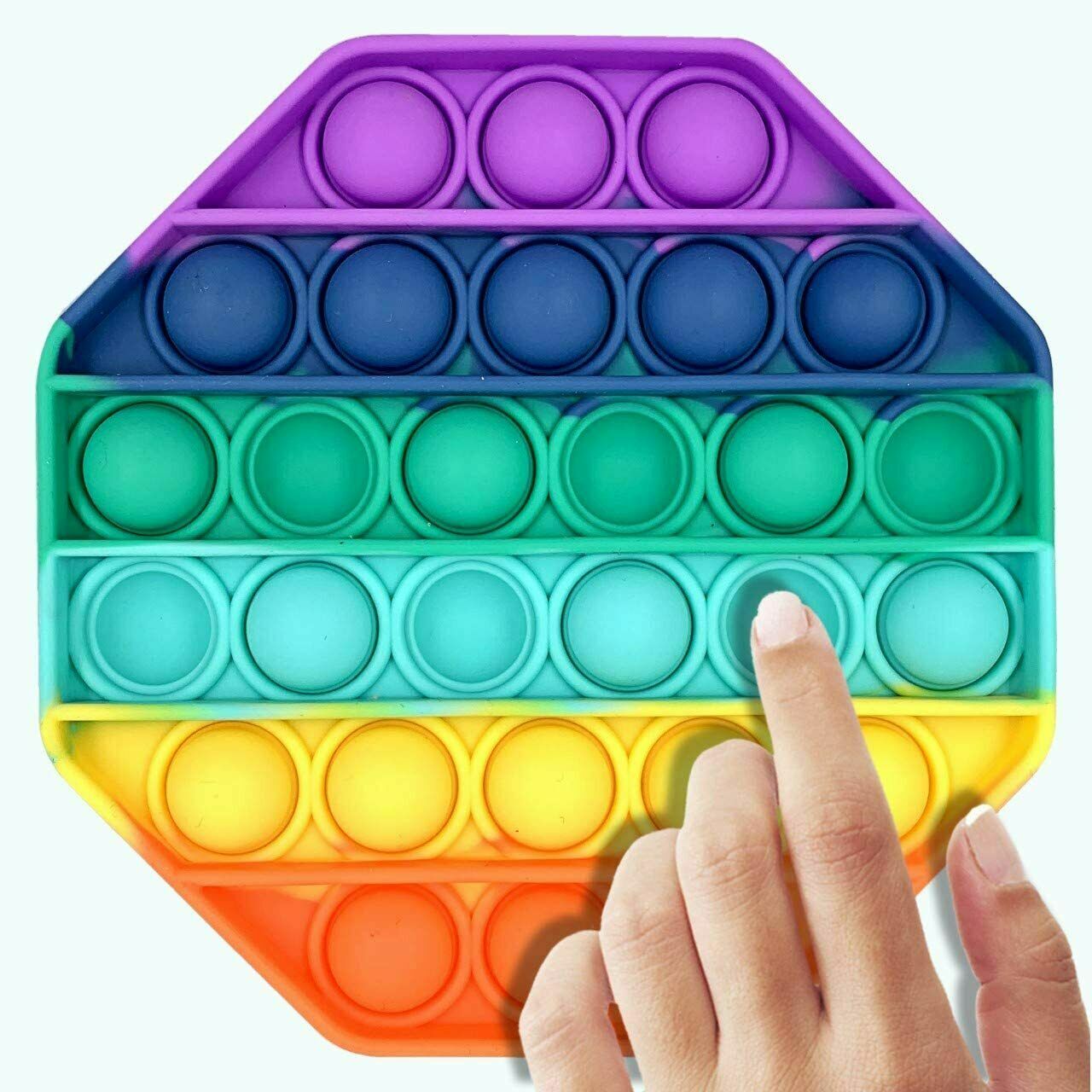 Popit Fidget Toy Push Bubble Sensory Stress Relief Kids Family Gift Game Rainbow