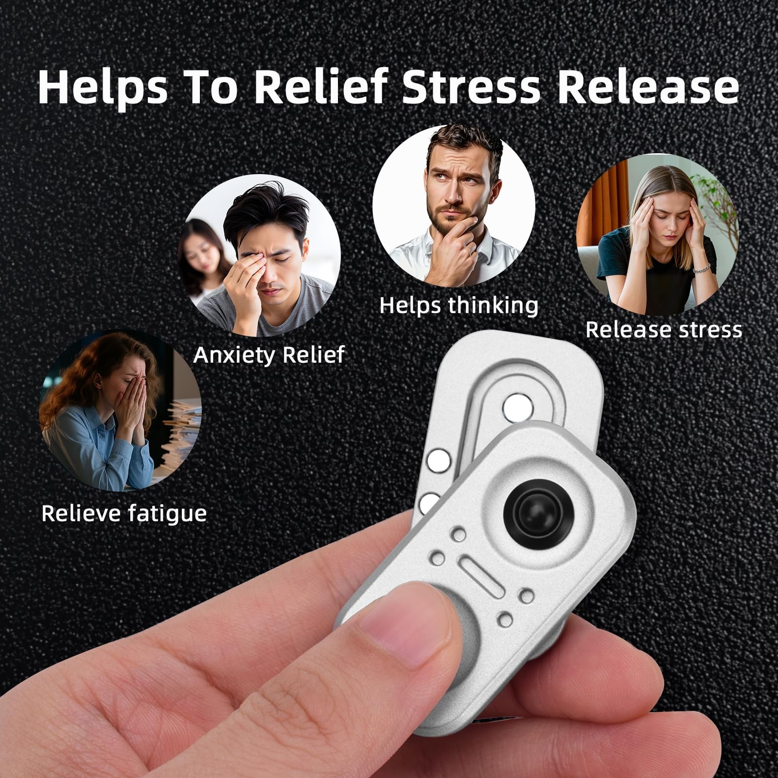Magnetic Fidget Toys Adults, Slider for Super-Stable Rotation, Silver