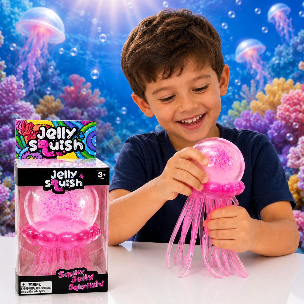 NeeDoh Jelly Squish Stress Toy Jellyfish Fidget Sensory Squeeze Toy Squishy Toy