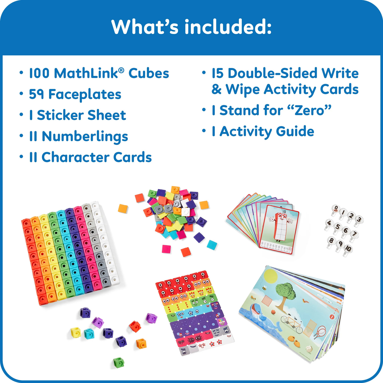 Mathlink Cubes Numberblocks 1-10 Activity Set, Math Games for Kids, A