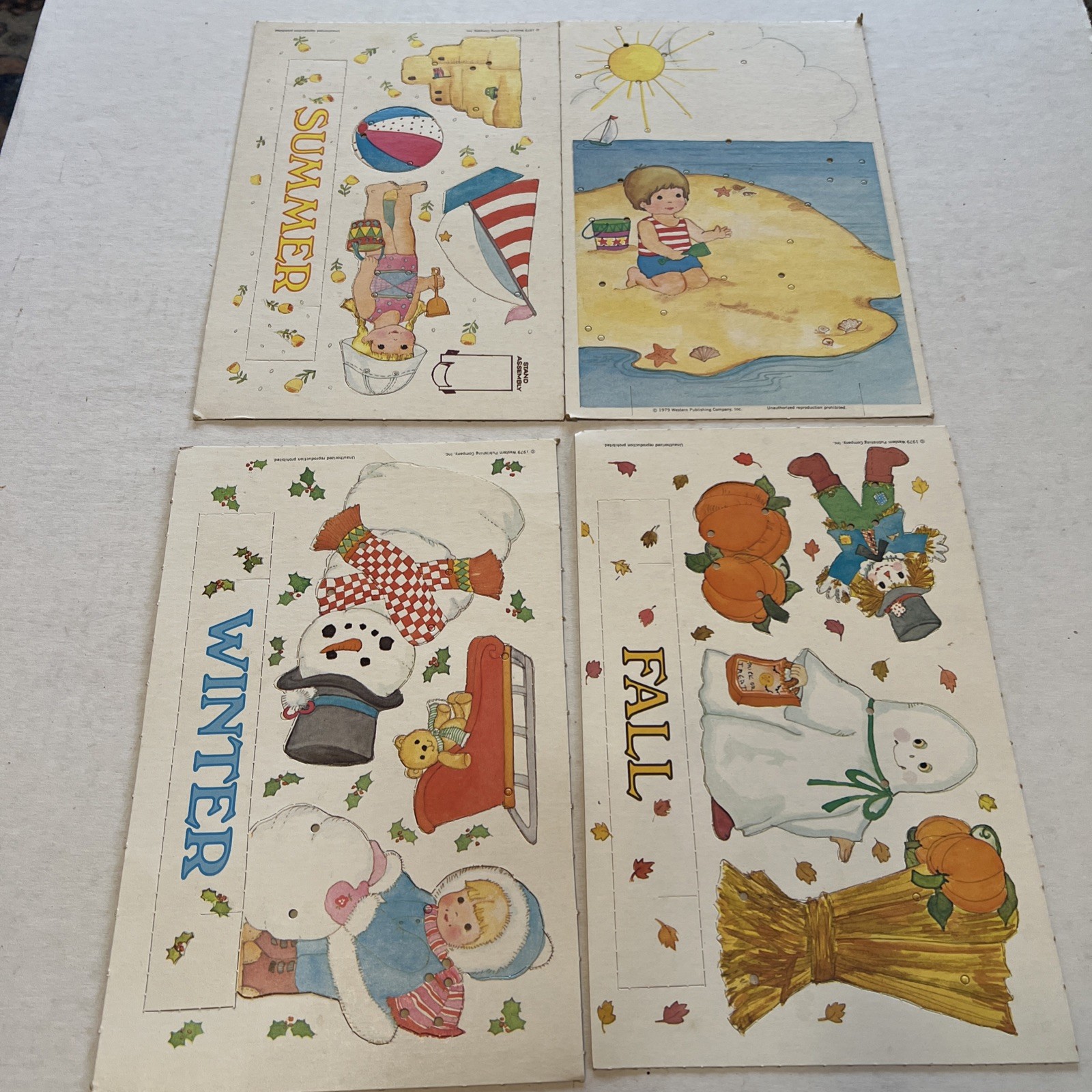 VTG 1979 The Scribbler’s See & Sew About The Seasons 16 Pieces 8 Laces