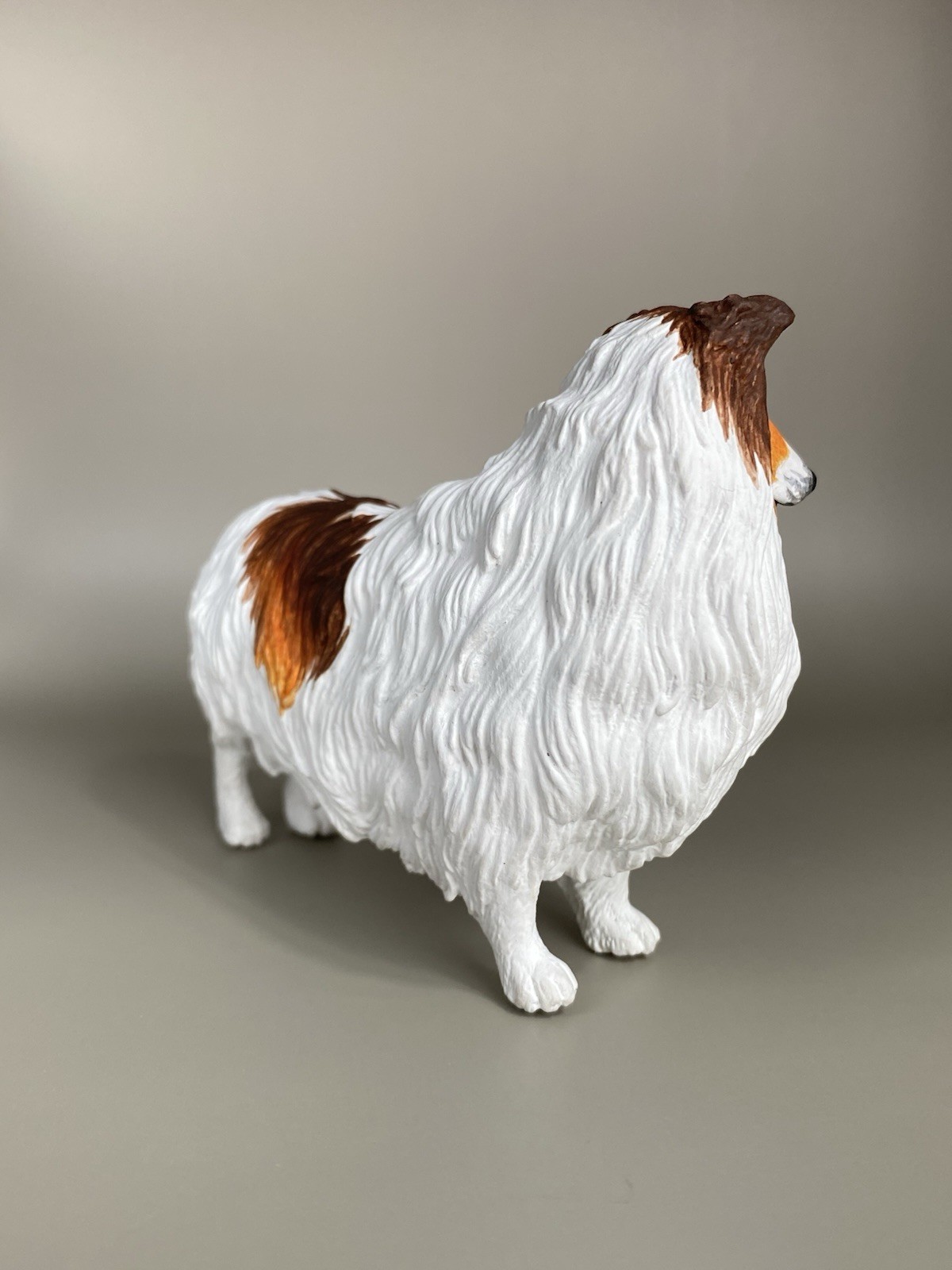 OOAK Custom Schleich Safari Ltd Rough Collie Sheep Dog Plastic Toy Animal Figure