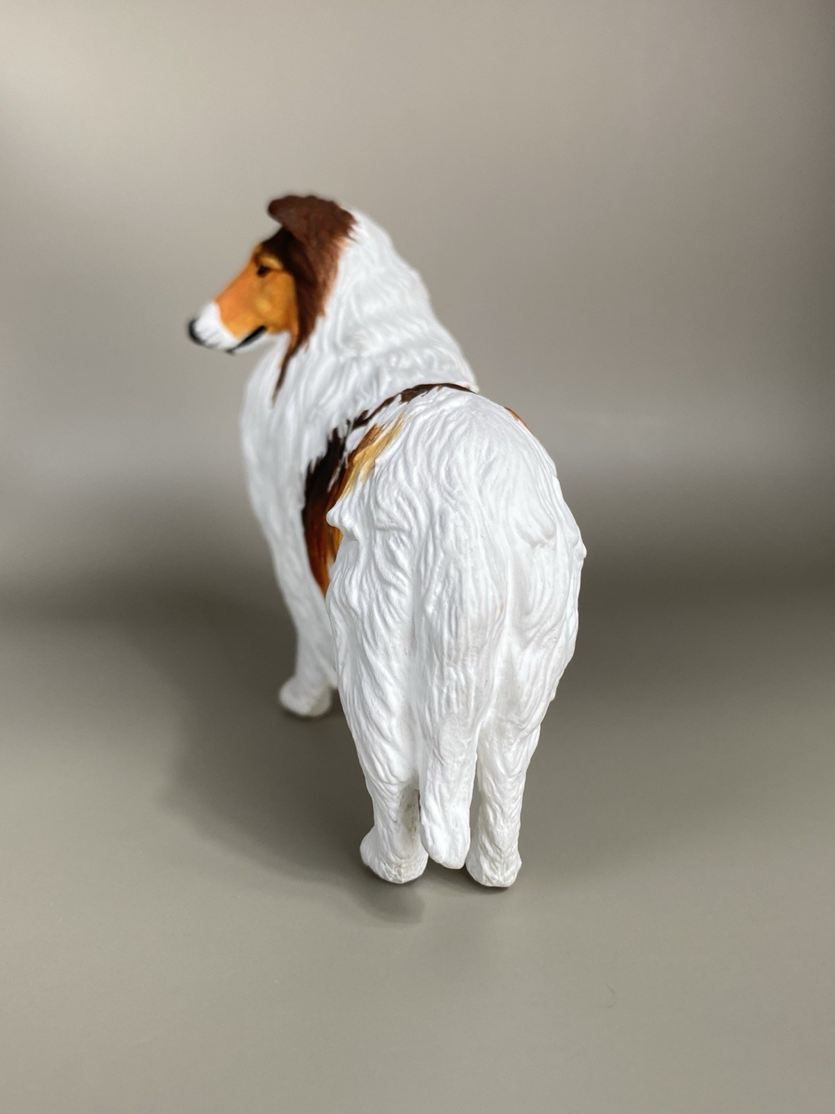 OOAK Custom Schleich Safari Ltd Rough Collie Sheep Dog Plastic Toy Animal Figure