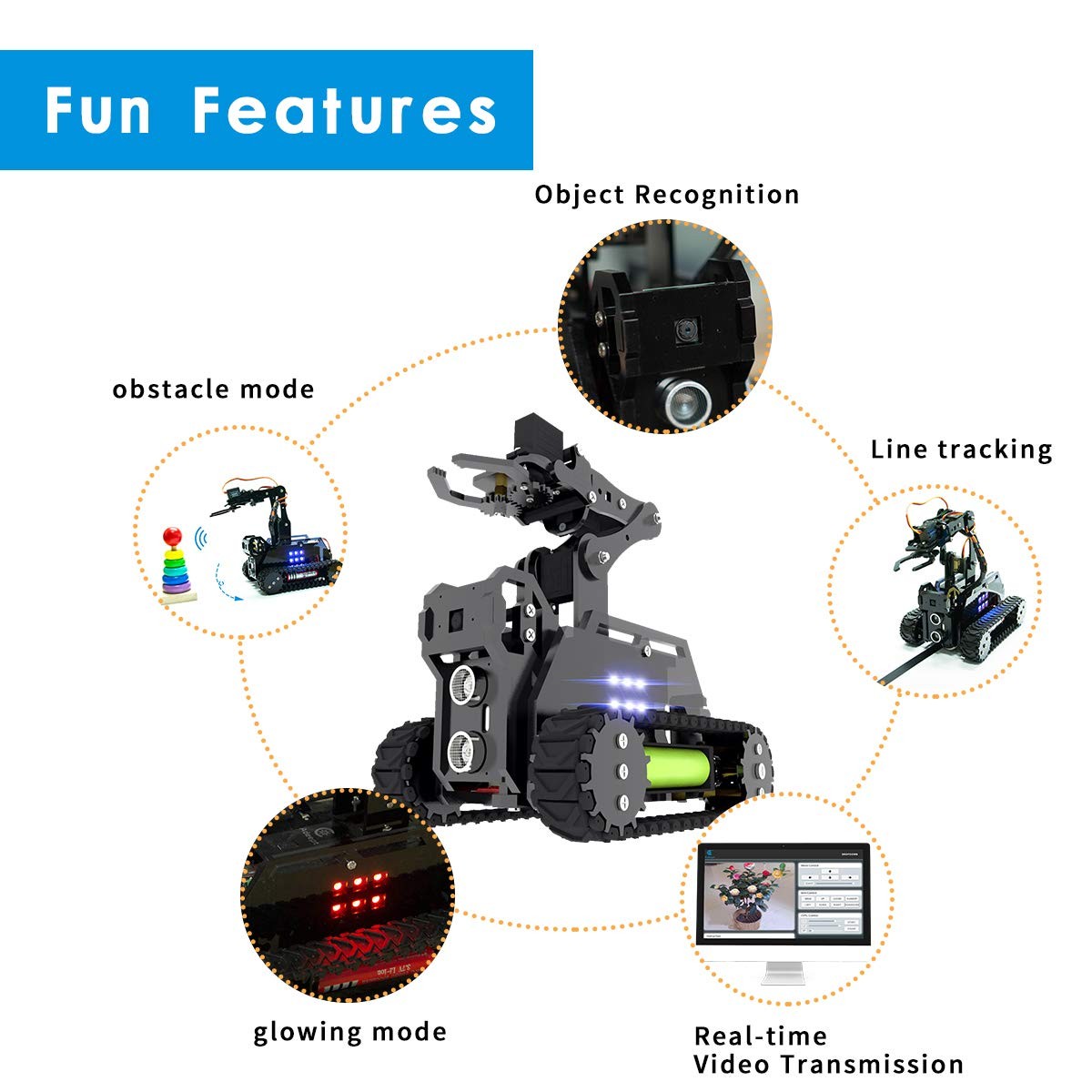 Gewbot DIY Robot Model Kit for Raspberry Pi 4/3 Model B+/B WiFi Wireless Smar…