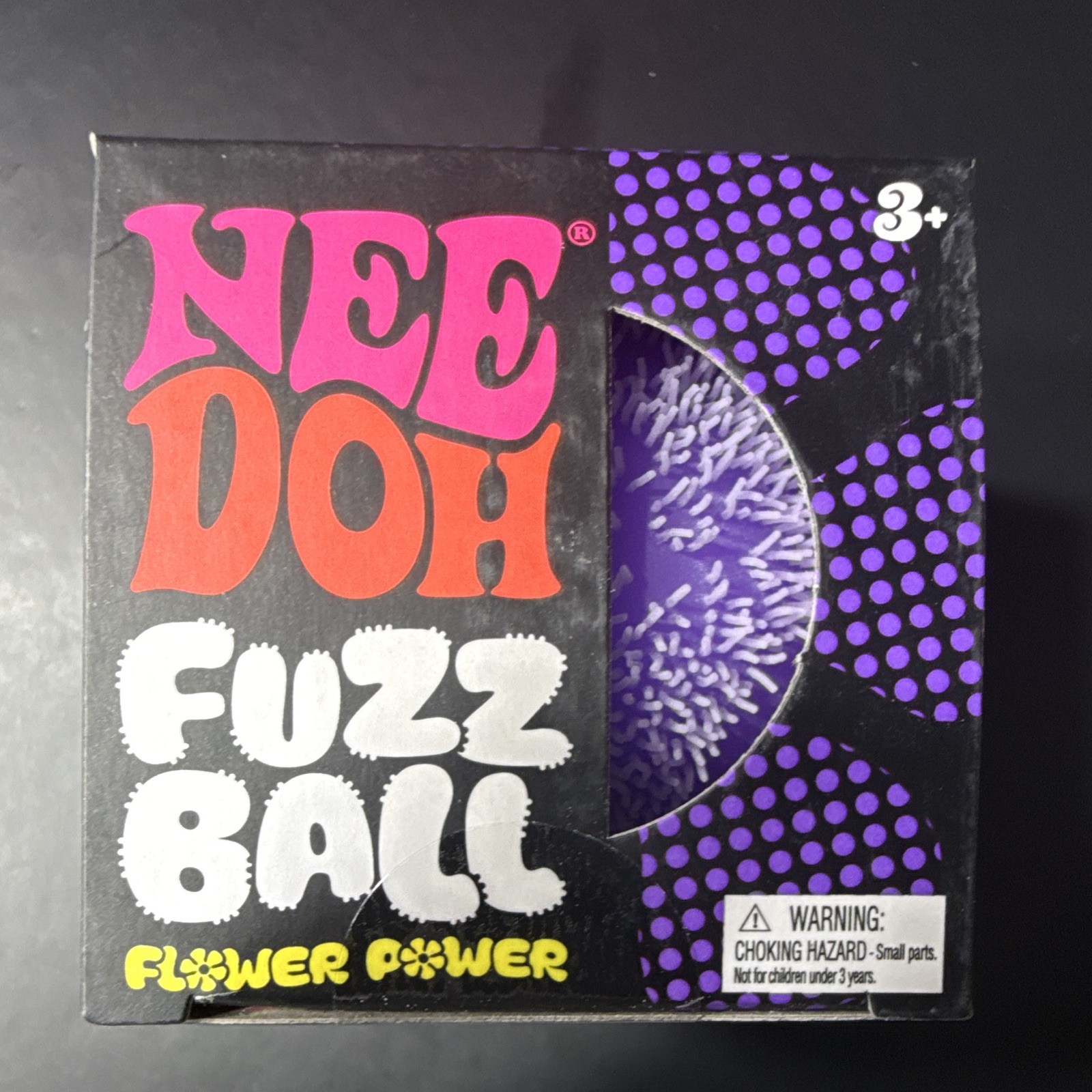 Nee Doh Fuzz Ball Flower Power Velvet Squeeze Toy Purple Age 3+ 3-4 Years