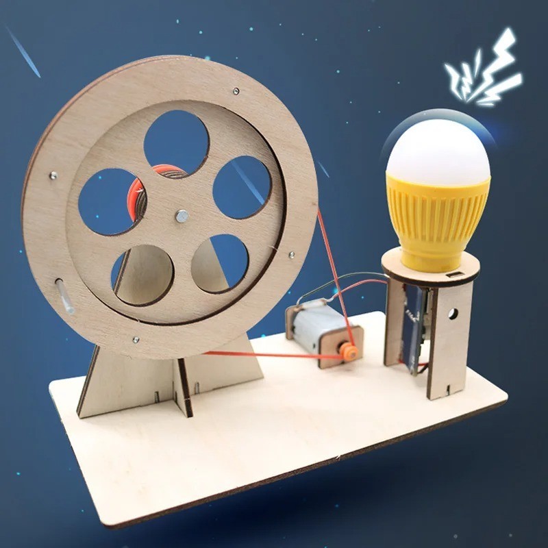 Funny DIY Mini Hand Crank Generator DIY Science Experiment Kit & Education Model