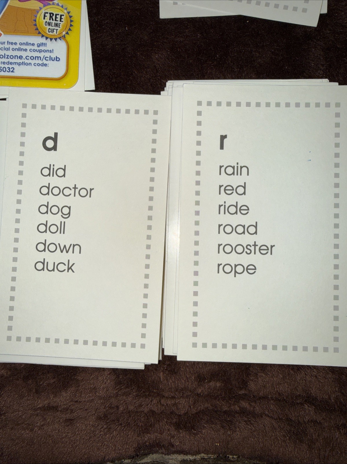 School Zone Flash Cards Phonics Made Easy Words/Pictures/Game Home School Used