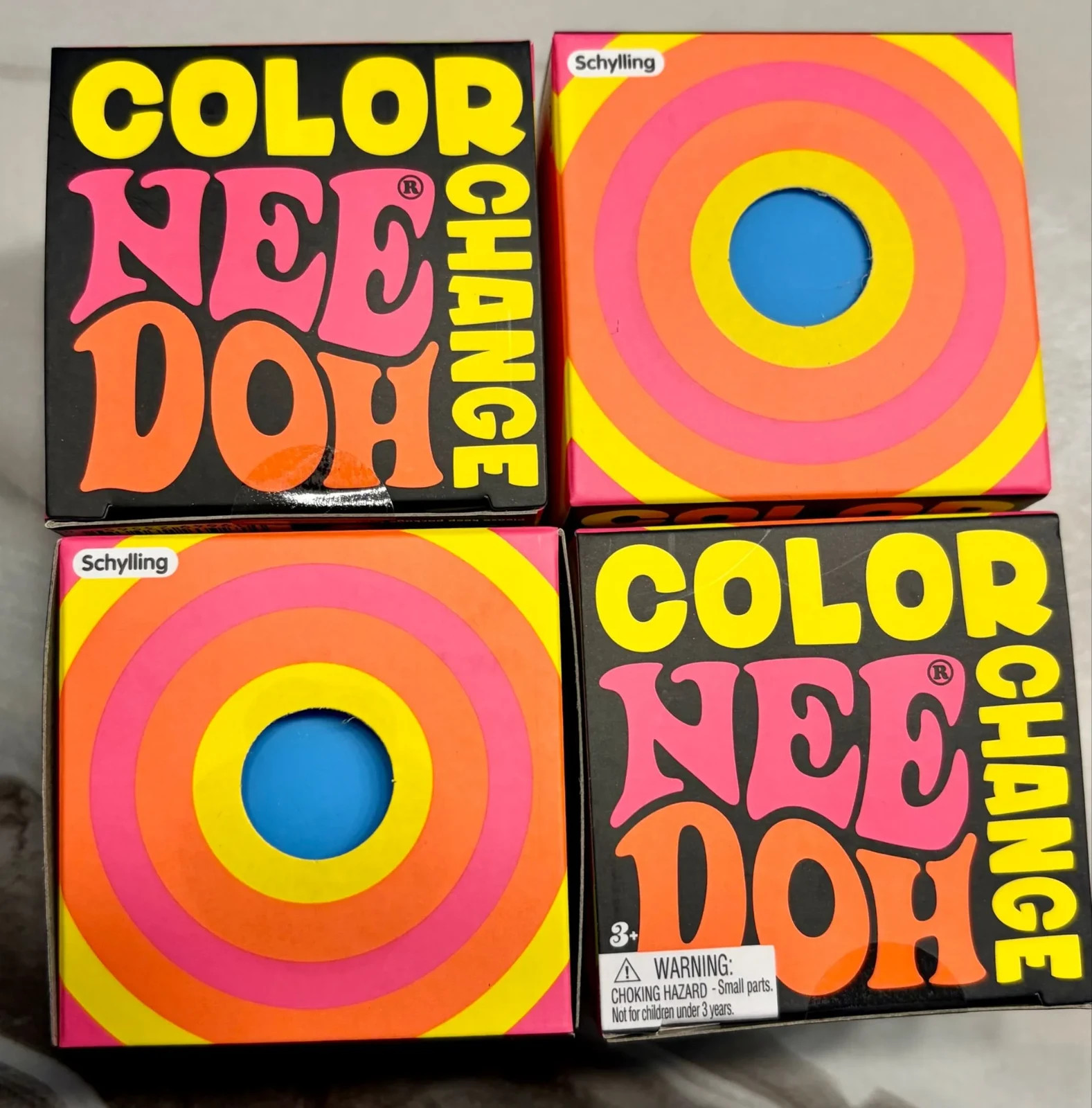 Schylling NEEDOH COLOR CHANGING BALL BLUE Squish Squeeze New Sealed