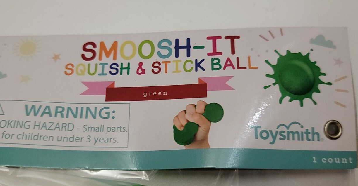 SMOOSH-IT squish & stick ball Great Party Favors and stress ball Green
