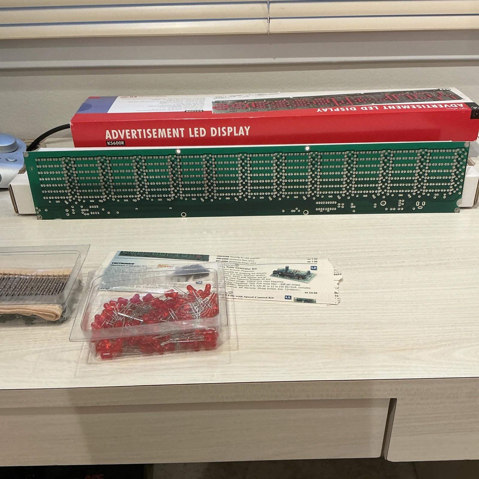 Vintage Advertisement LED Display (Red) Kit Velleman K5600 with unopened housing