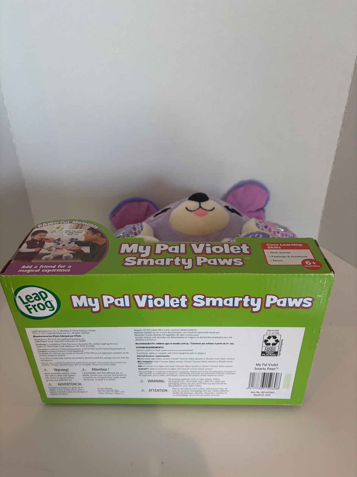 LeapFrog My Pal Violet Smarty Paws Interactive Plush Learning Toy NEW