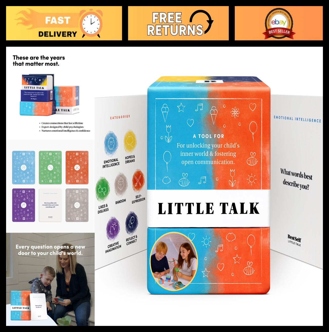 170 Conversation Cards for Kids – Social Skills Prompts, Family Games & Travel A