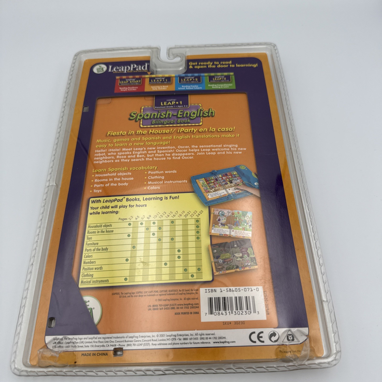 LeapFrog Spanish-English Bilingual Book W/Cartridge LeapPad – NEW Ages 4-6