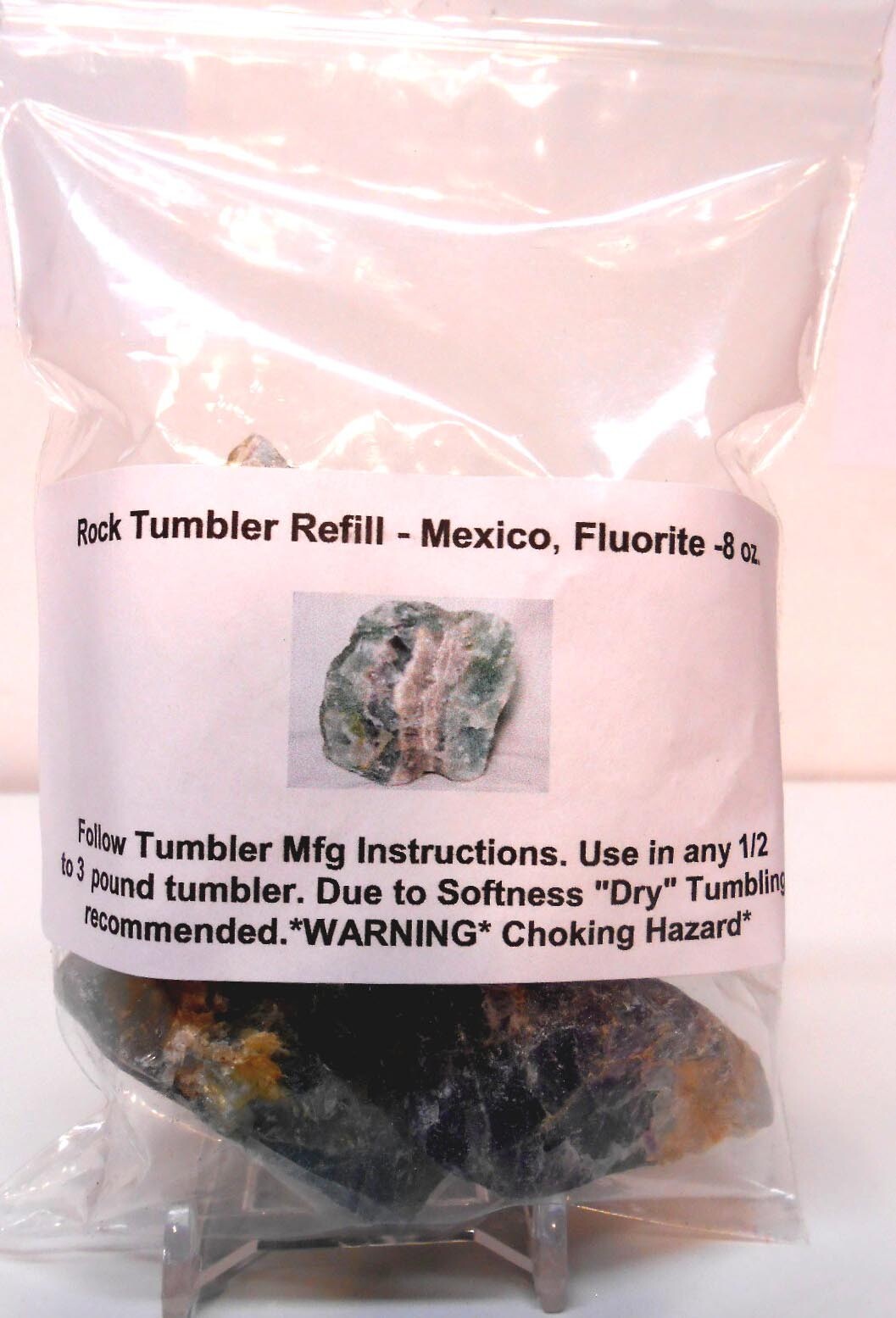 Rockhound’s 1st Choice Rock Tumbler Refill -Natural Gemmy Mexico Fluorite 8oz