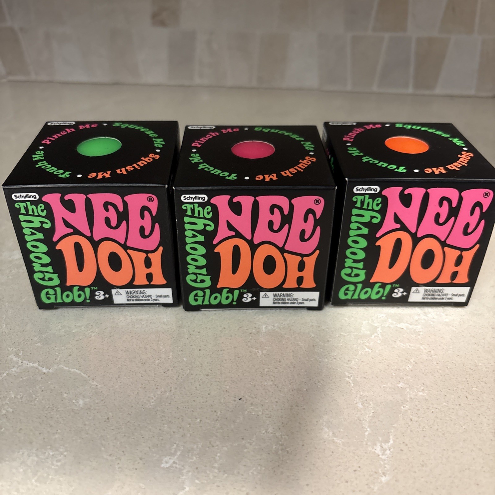 NeeDoh Groovy Glob Lot Of 3 – Brand New Green Pink Orange 🩷🧡💚
