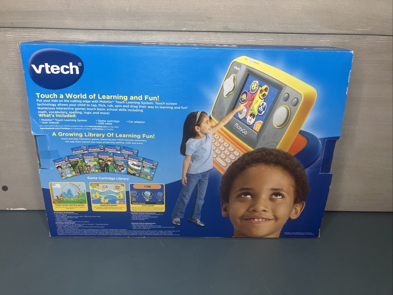 VTech MobiGo Touch Learning System Bundle + 5 Games + Car Adapter Tested