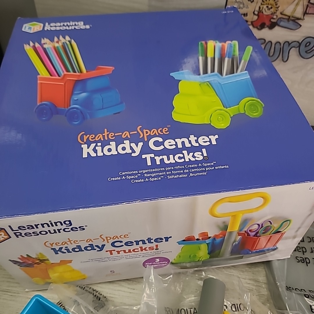 Learning Resources Create a Space Kiddy Center Trucks Arts and Craft Organizer
