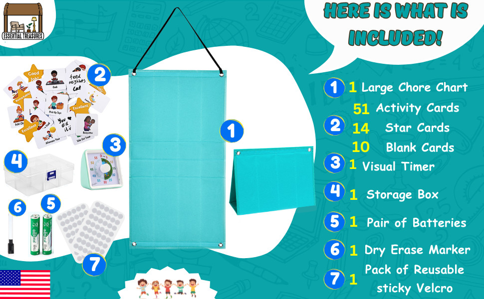 Visual Schedule for Kids with Visual Timer | Reward Chore Chart for Kids Autism