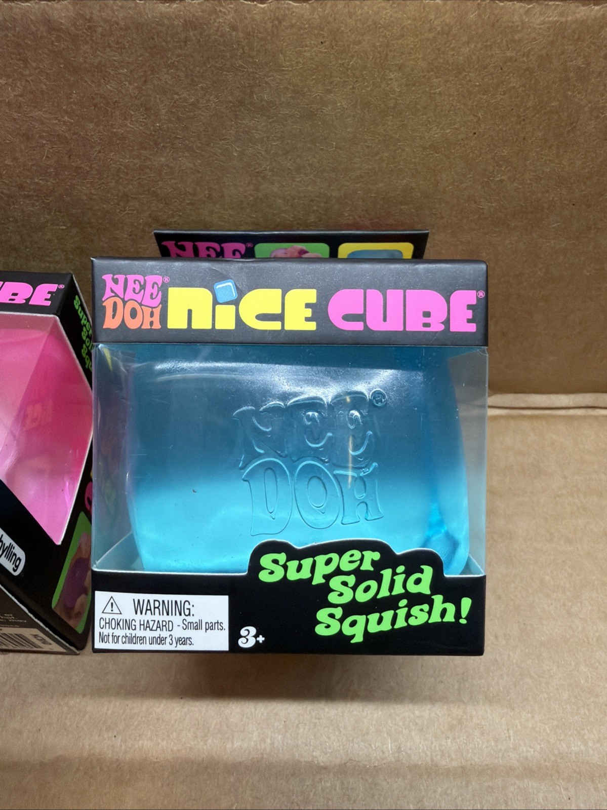 NeeDoh Nice Cube Super Solid Squish! Blue Pink Purple Lot Of 3 New In Boxes