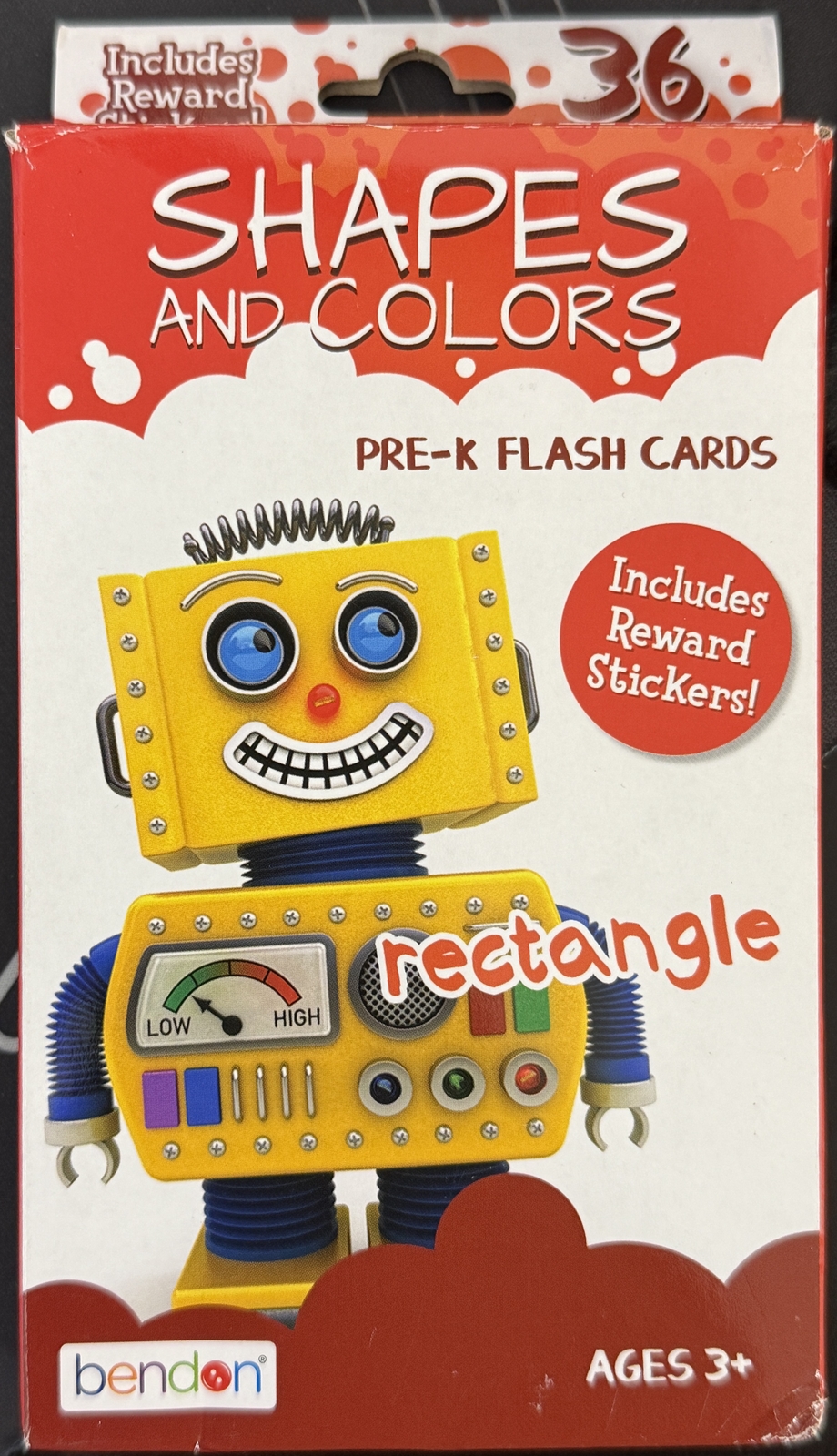 Bendon Shapes And Colors Pre-K Flash Cards set of 36 New Includes Reward Sticker