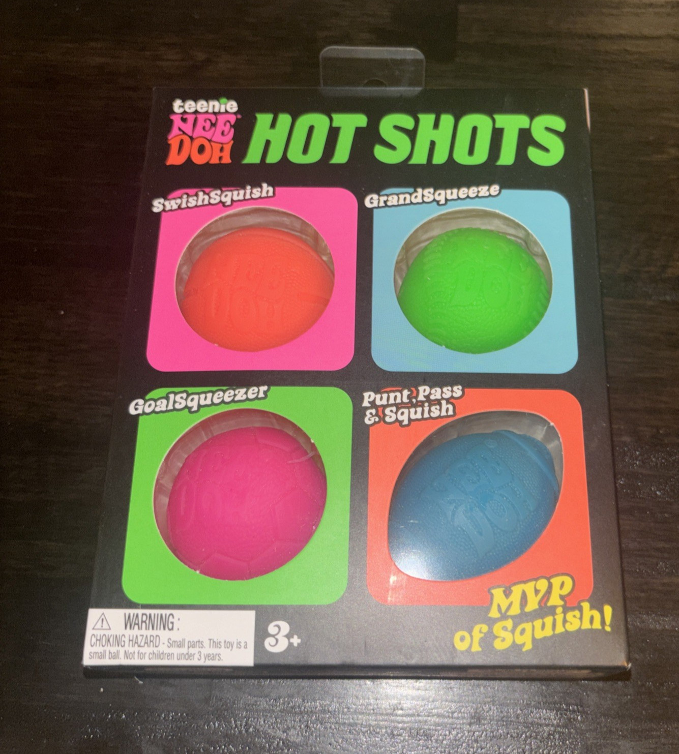Teenie NeeDoh Hot Shots 4 Pack Squishy Fidget Stress Balls In Hand Ready To Ship