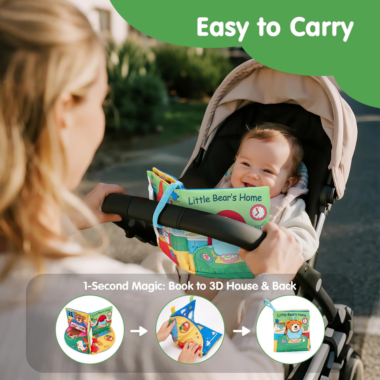 hahaland 3D Busy Book for 0-12 Months Small, Red, Blue, Green, Yellow, Pink